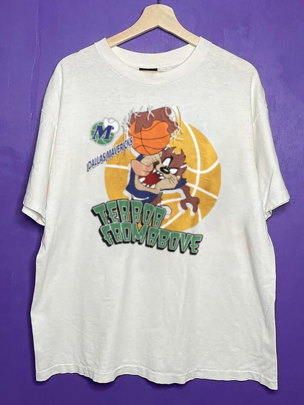 Vintage Dallas Mavericks Looney Tunes Taz Shirt, Dallas Mavericks Basketball Tee